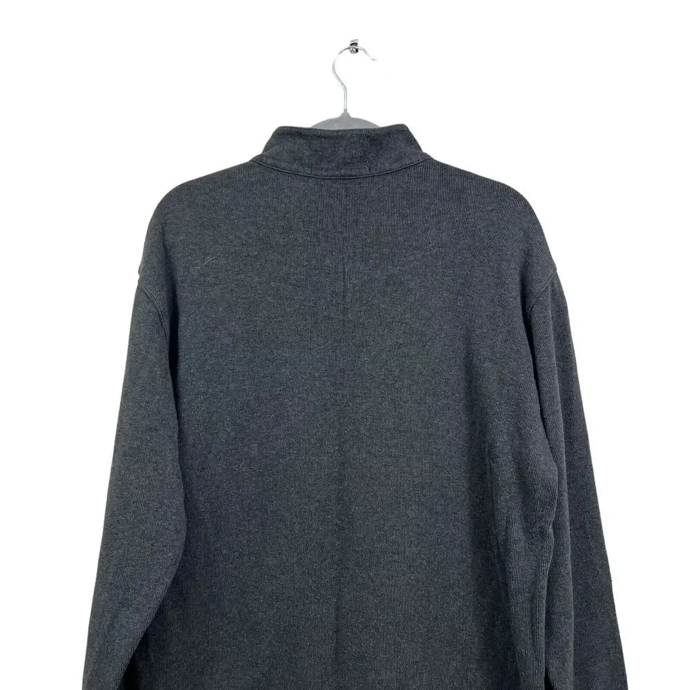 Tiger Woods Collection Mens Golf Knit Sweater Mock Neck Quarter Zip Gray Sz L*